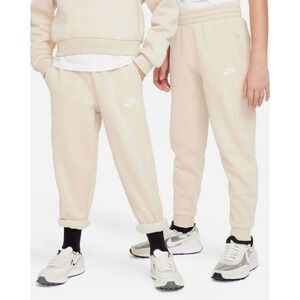Nike Club Fleece Kids Youth Joggers Size Large Beige NWT